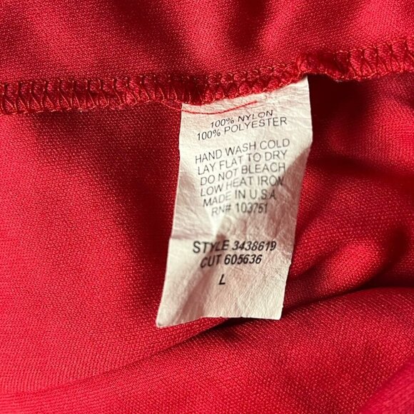 Y2K Vintage‎ Brittany Black Women's L Floral All Over Top Lace Mesh Red White - Picture 5 of 8